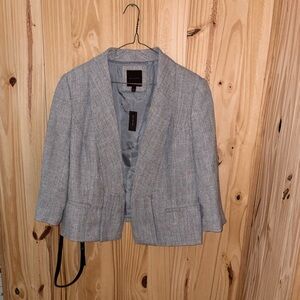 The Limited Gray Open-Front Women's Blazer with Leather belt